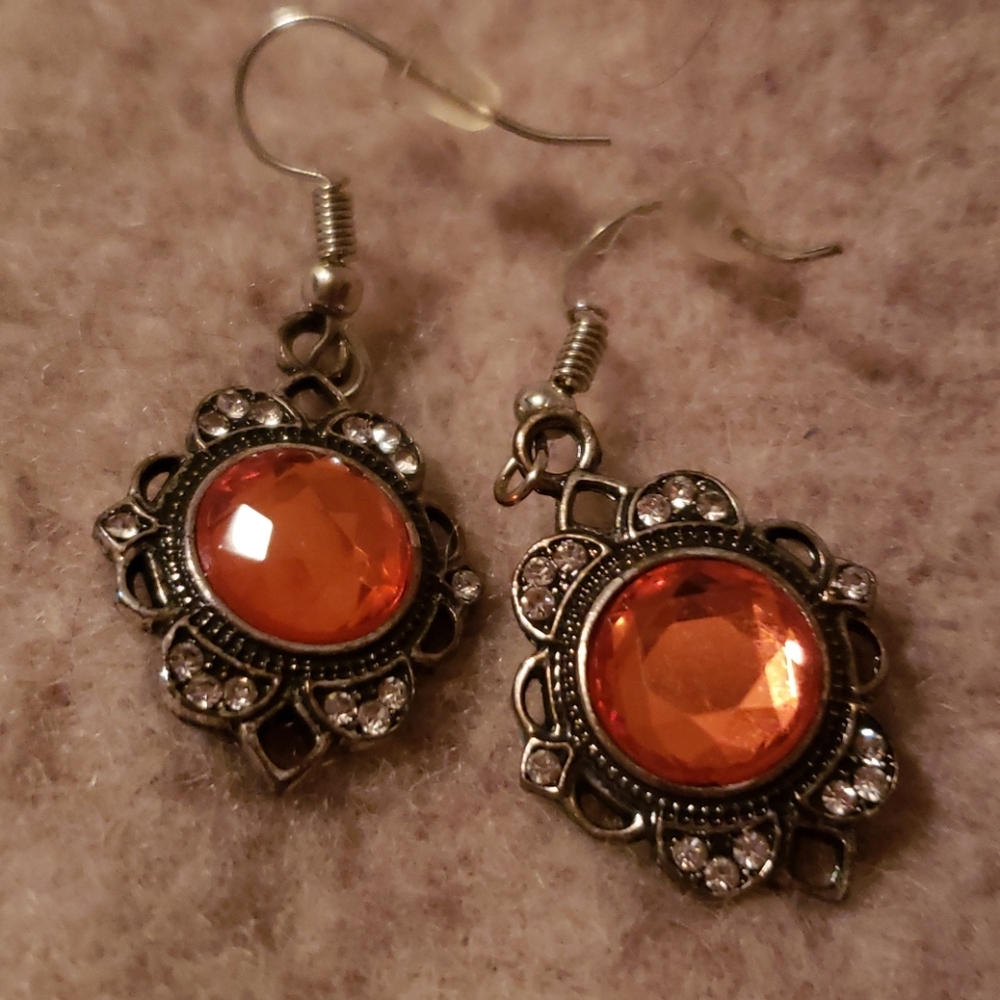 Amber colored earrings